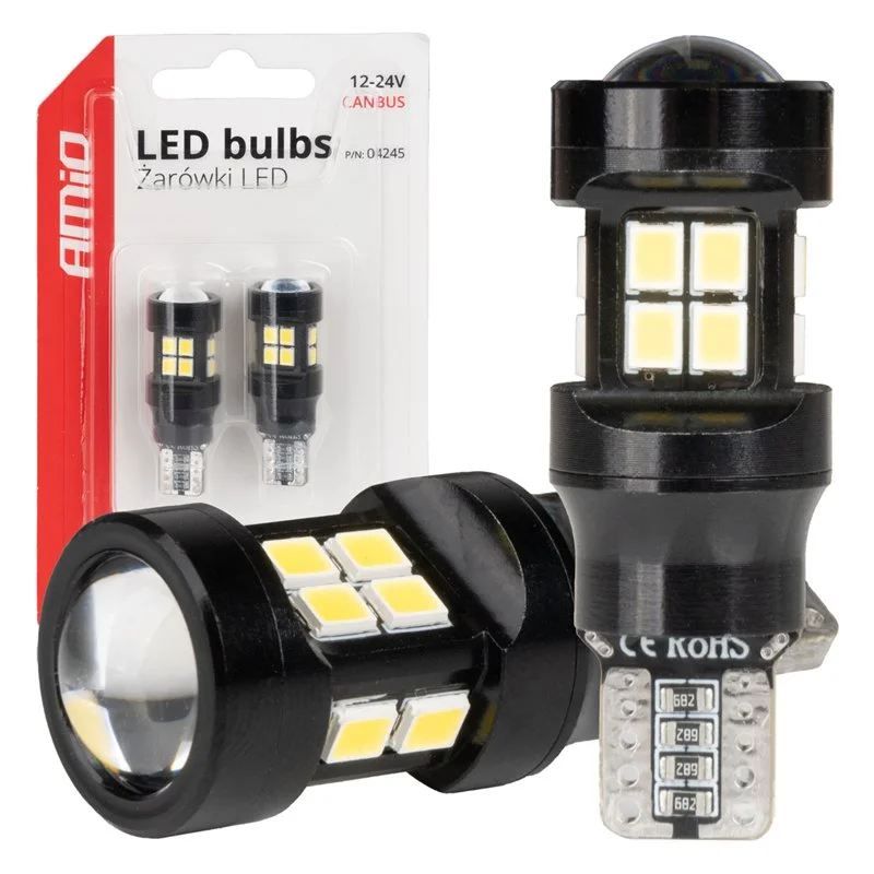 Φωτογραφία προϊόντος: ΛΑΜΠΑΚΙΑ LED T15 W16W 12V/24V LED CAN-BUS 15xSMD 2835 ΛΕΥΚΟ ΦΩΣ 5.500K (ΣΕ ΧΡΩΜΑ ΜΑΥΡΟ) AMIO - 2 ΤΕΜ.