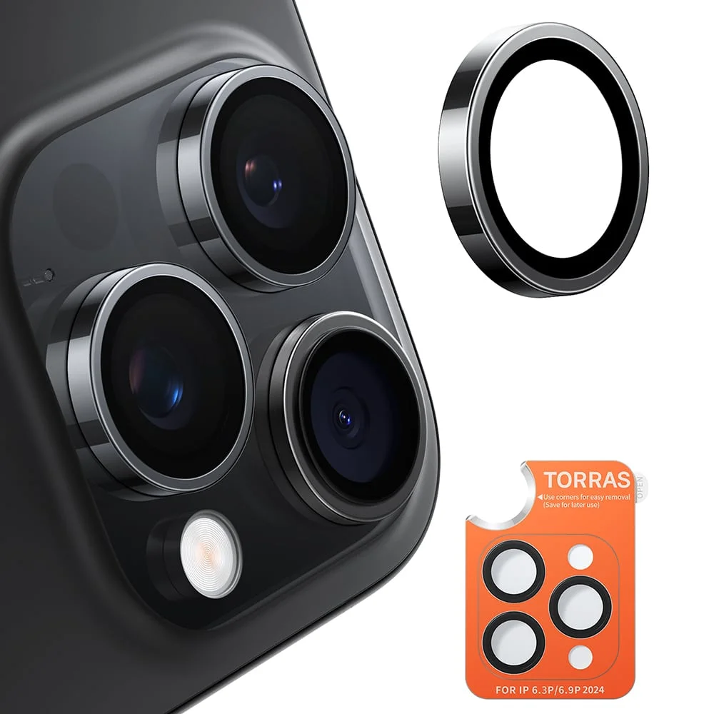 Φωτογραφία προϊόντος: Torras Camera glass Lensguard for iPhone 16 ProMax (Black)