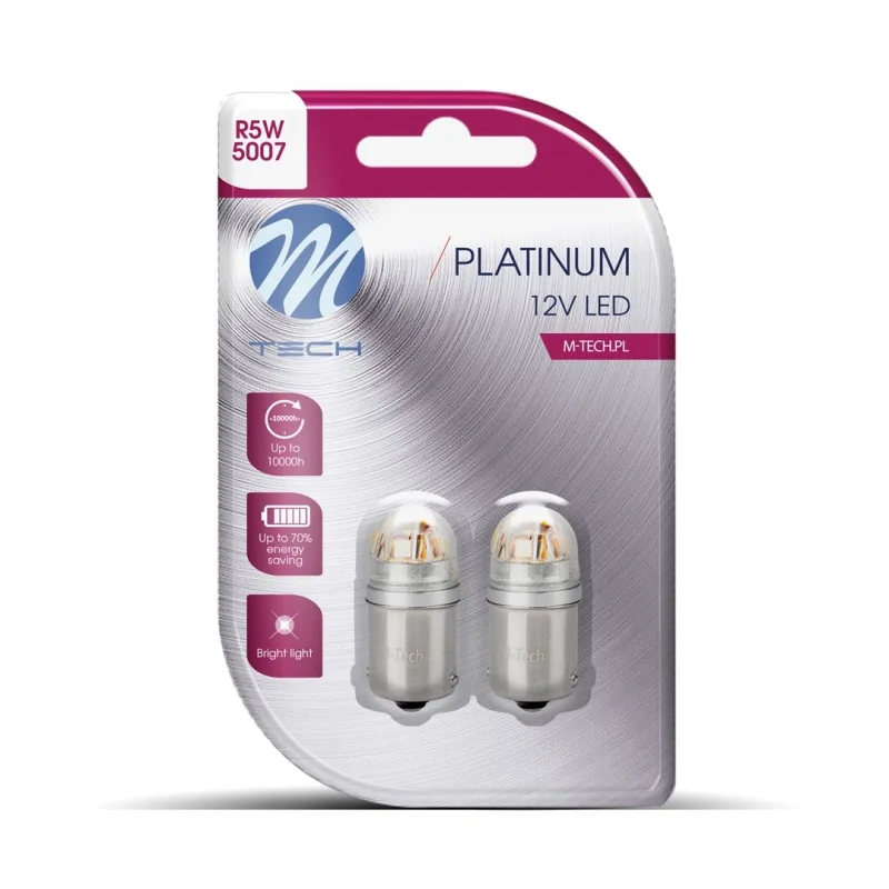 Φωτογραφία προϊόντος: ΛΑΜΠΑΚΙΑ R5W 12/24V BA15s 5x2835SMD LED CAN-BUS ΛΕΥΚΟ (ΜΟΝΟΠΟΛΙΚΟ-ΦΟΥΝΤΟΥΚΙ) PLATINIUM BLISTER M-TECH - 2 ΤΕΜ.