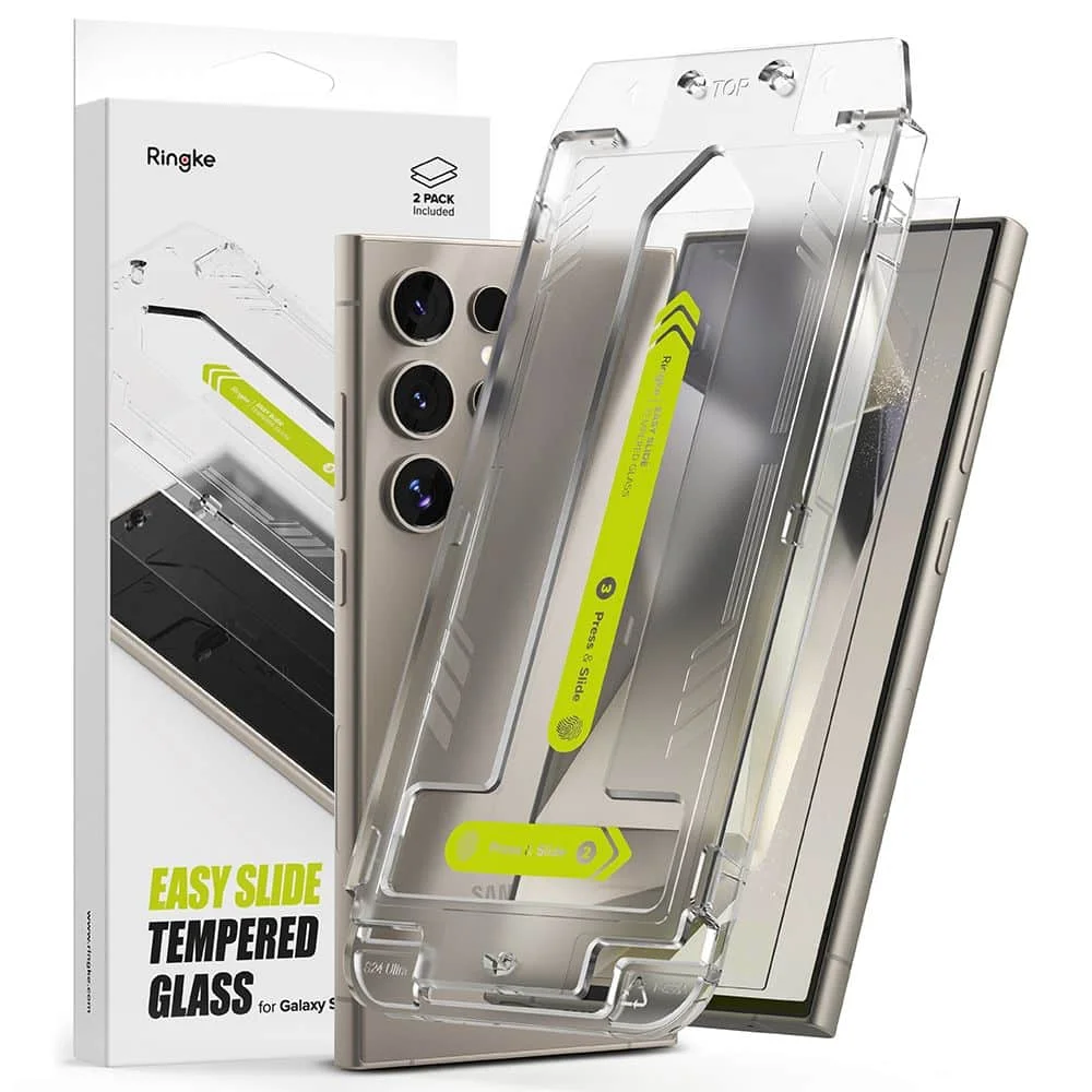Φωτογραφία προϊόντος: Ringke Galaxy S24 Ultra Screen Protector Premium Easy Slide Tempered Glass 9H with installation jig (2pcs) Transparent