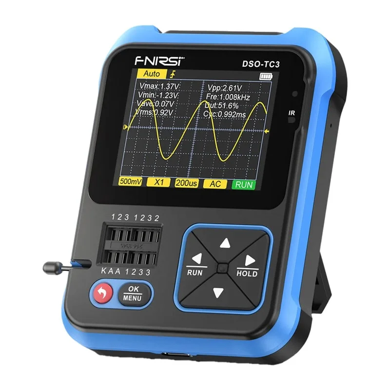 Φωτογραφία προϊόντος: FNIRSI Handheld Digital Oscilloscope Transistor Tester SigGen 3 in 1 DSO-TC3