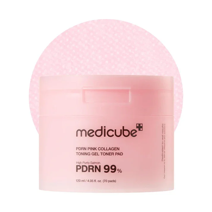 Φωτογραφία προϊόντος: Medicube PDRN Pink Collagen Toning Gel Toner Pad - Επιθέματα εντατικής ενυδάτωσης, σύσφιξης + λάμψης 70 pcs
