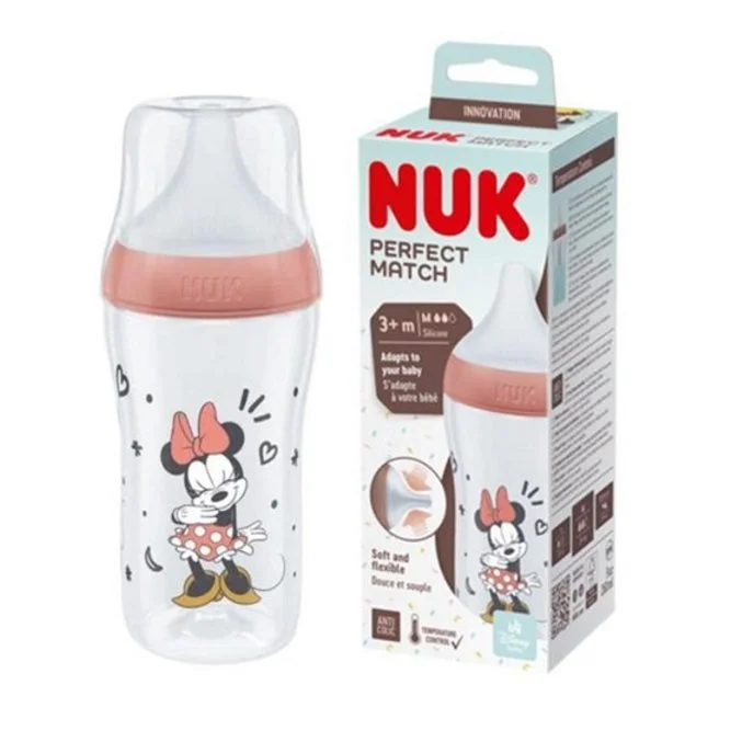 Φωτογραφία προϊόντος: Nuk Μπιμπερό Perfect Match PP Temperature Control με Θηλή Σιλικόνης 260ml Disney Minnie(3+ μηνών)