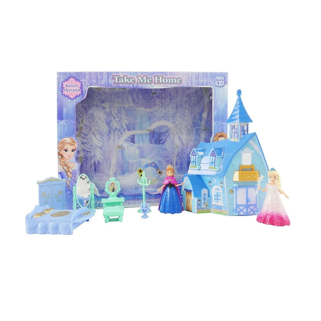 Φωτογραφία προϊόντος: Zita Toys Κάστρο Πριγκίπισσας με 2 Κούκλες Ήχους και Φως