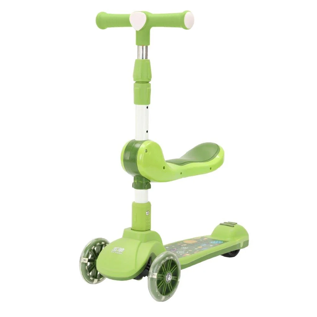 Φωτογραφία προϊόντος: Πατίνι Zita Toys Τρίτροχο με Κάθισμα και φωτιζόμενα ροδάκια πράσινο