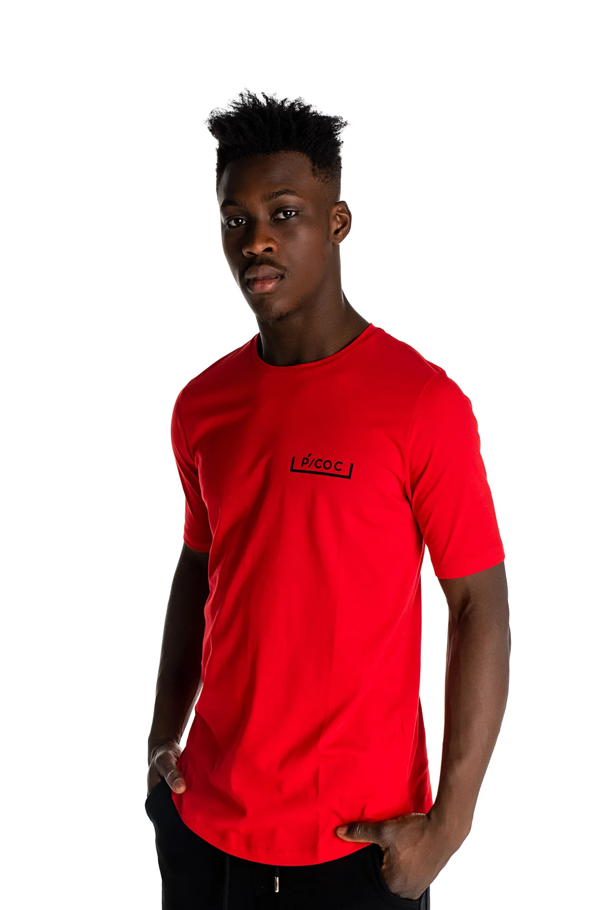Φωτογραφία προϊόντος: Κόκκινο t-shirt με λογότυπο P/COC μπροστά
