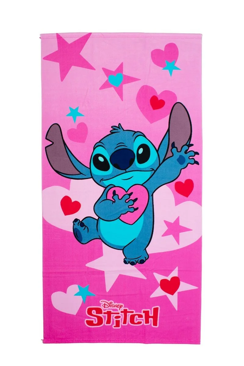 Φωτογραφία προϊόντος: DIMcol Πετσέτα Θαλάσσης Quick Dry Disney Home Lilo & Stitch 085 70X140 Baby Pink 100% Microfiber