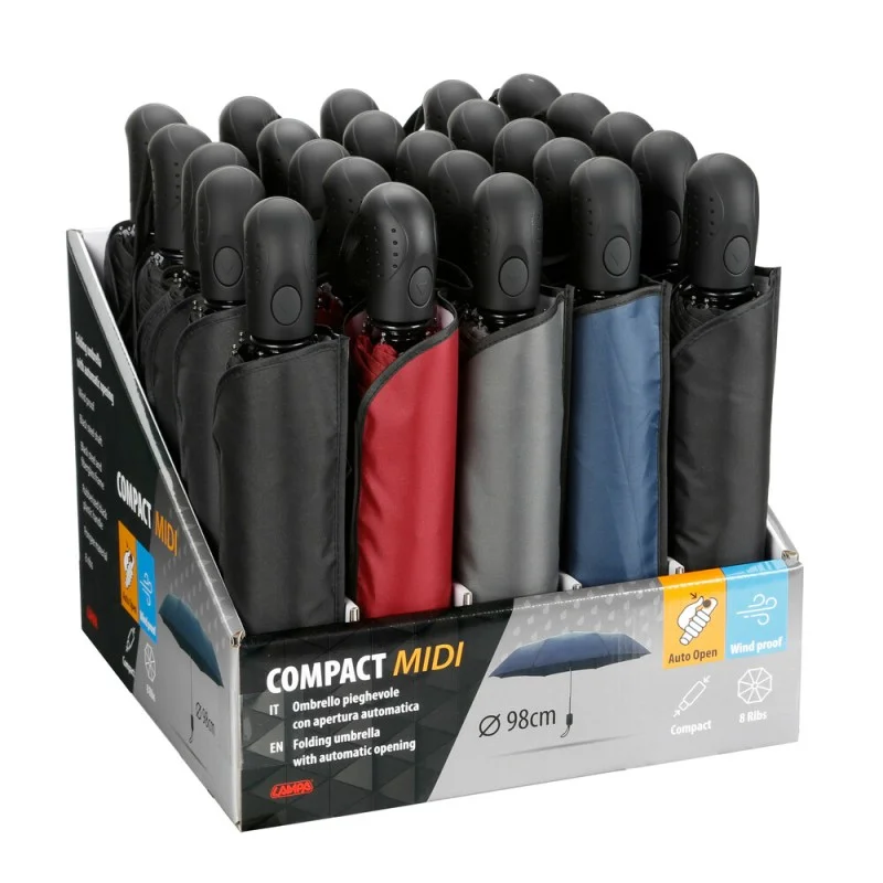 Φωτογραφία προϊόντος: ΟΜΠΡΕΛΕΣ COMPACT MIDI Φ98cm ΑΝΤΙΑΝΕΜΙΚΕΣ ΑΥΤΟΜΑΤΟ ΑΝΟΙΓΜΑ ΔΙΑΦΟΡΑ ΧΡΩΜΑΤΑ 31x31x24cm ΣΤΑΝΤ LAMPA - 25 ΤΕΜ.