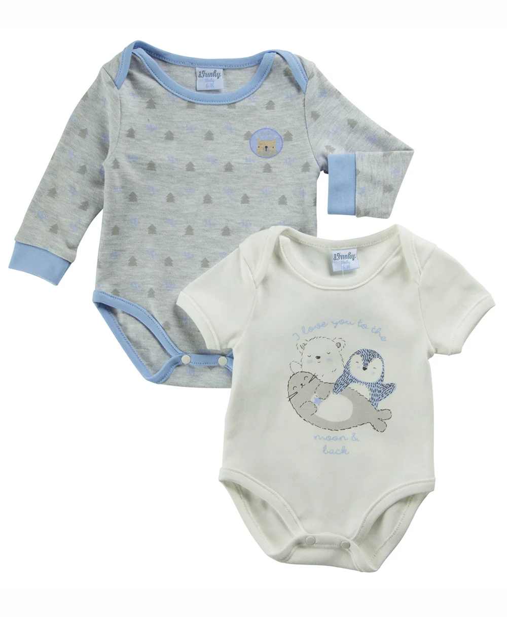 Φωτογραφία προϊόντος: For Funky Kids ΟΛΟΣΩΜΑ ΣΕΤ 2 ΤΕΜΑΧΙΩΝ LOVE YOU TO THE MOON AND BACK ΛΕΥΚΟ ΣΙΕΛ