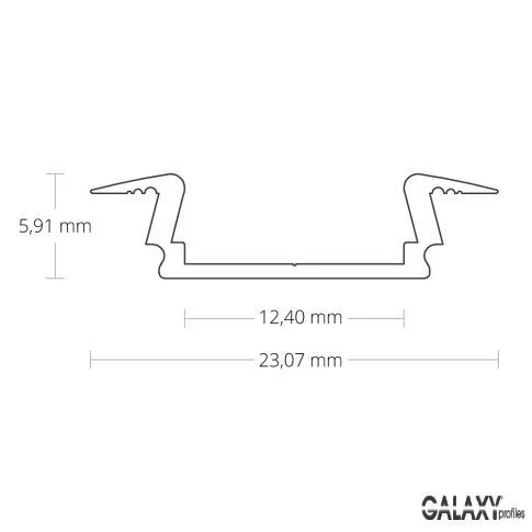 Φωτογραφία προϊόντος: PL8 LED INSTALLATION PROFILE 200 cm, flat, powder-coated white RAL 9010, LED strips max. 12 mm
