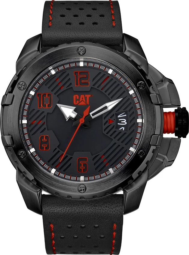 Φωτογραφία προϊόντος: Caterpillar CONSTRUCT Black/ Red leather DW.161.34.138