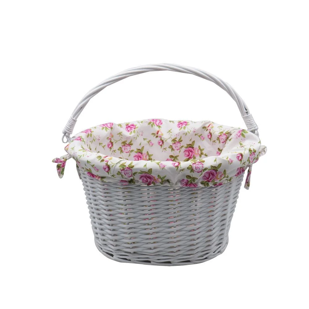 Φωτογραφία προϊόντος: . Willow basket with printing fabric FSBKT-037-1 white