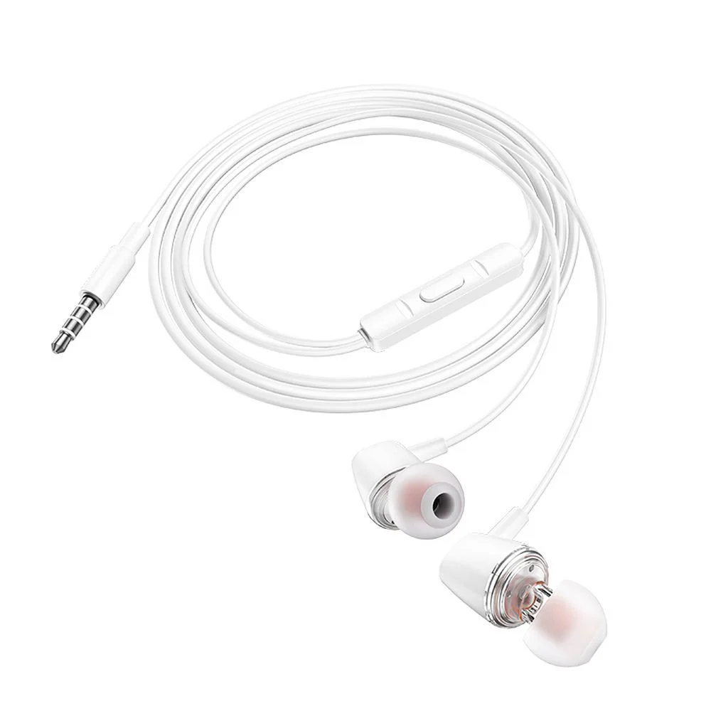 Φωτογραφία προϊόντος: . HOCO wire earphones Jack 3,5 mm with microphone M107 white