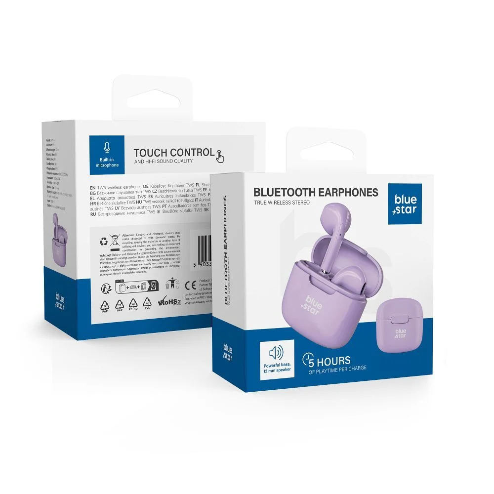Φωτογραφία προϊόντος: . BLUE STAR wireless earphones bluetooth TWS FI7 purple