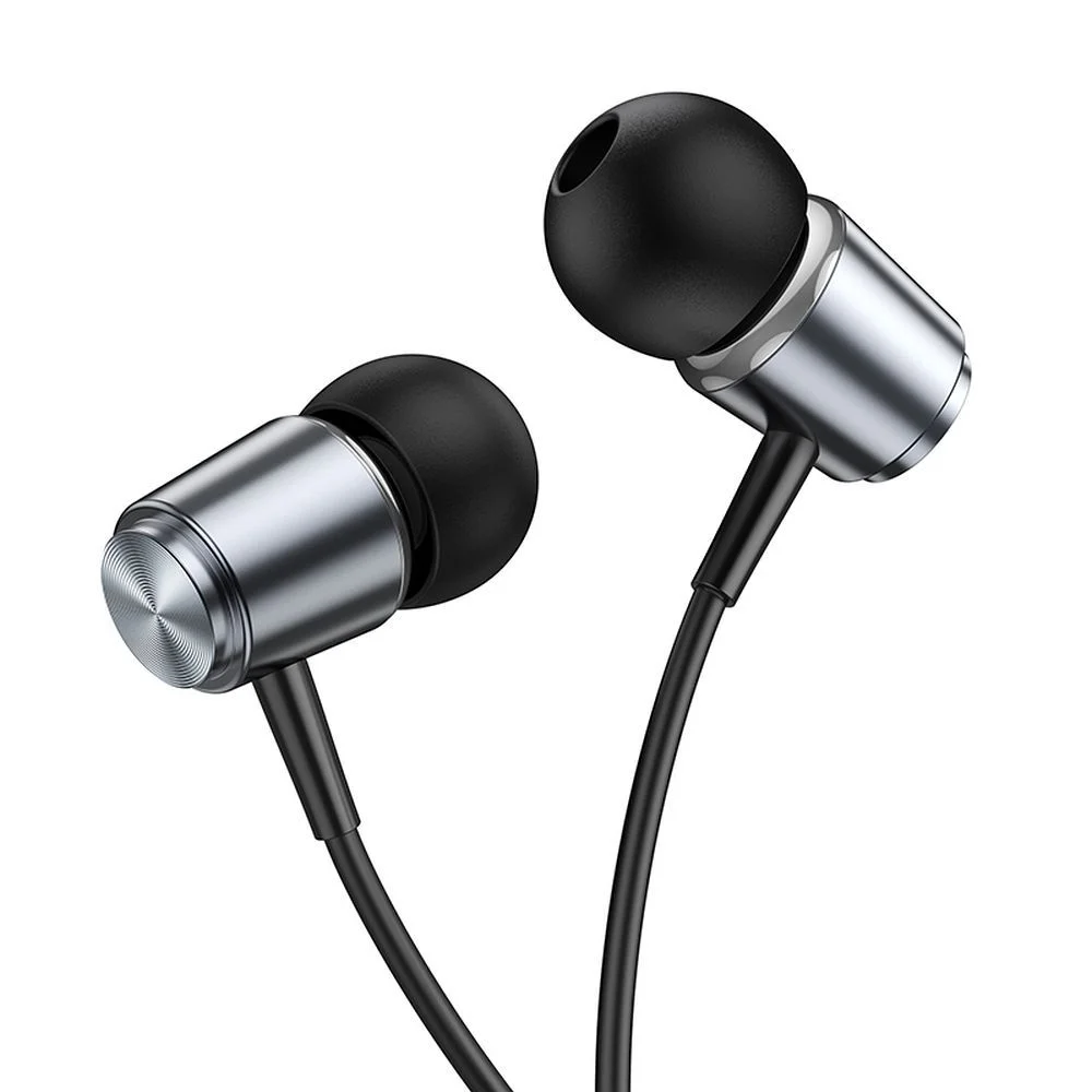Φωτογραφία προϊόντος: . HOCO wire earphones Jack 3,5 mm with microphone M108 metal gray