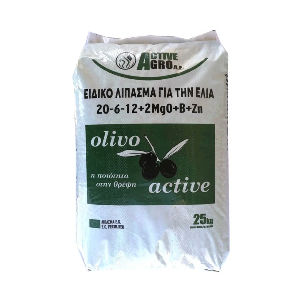 Φωτογραφία προϊόντος: Active Agro Olivo Λίπασμα για Ελιές 20-6-12+2+22So3+0.3B Σακί 25kg