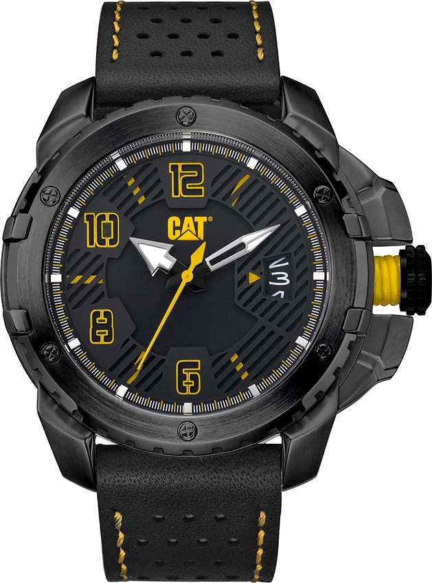 Φωτογραφία προϊόντος: Caterpillar CONSTRUCT Black/ Yellow leather DW.161.34.131