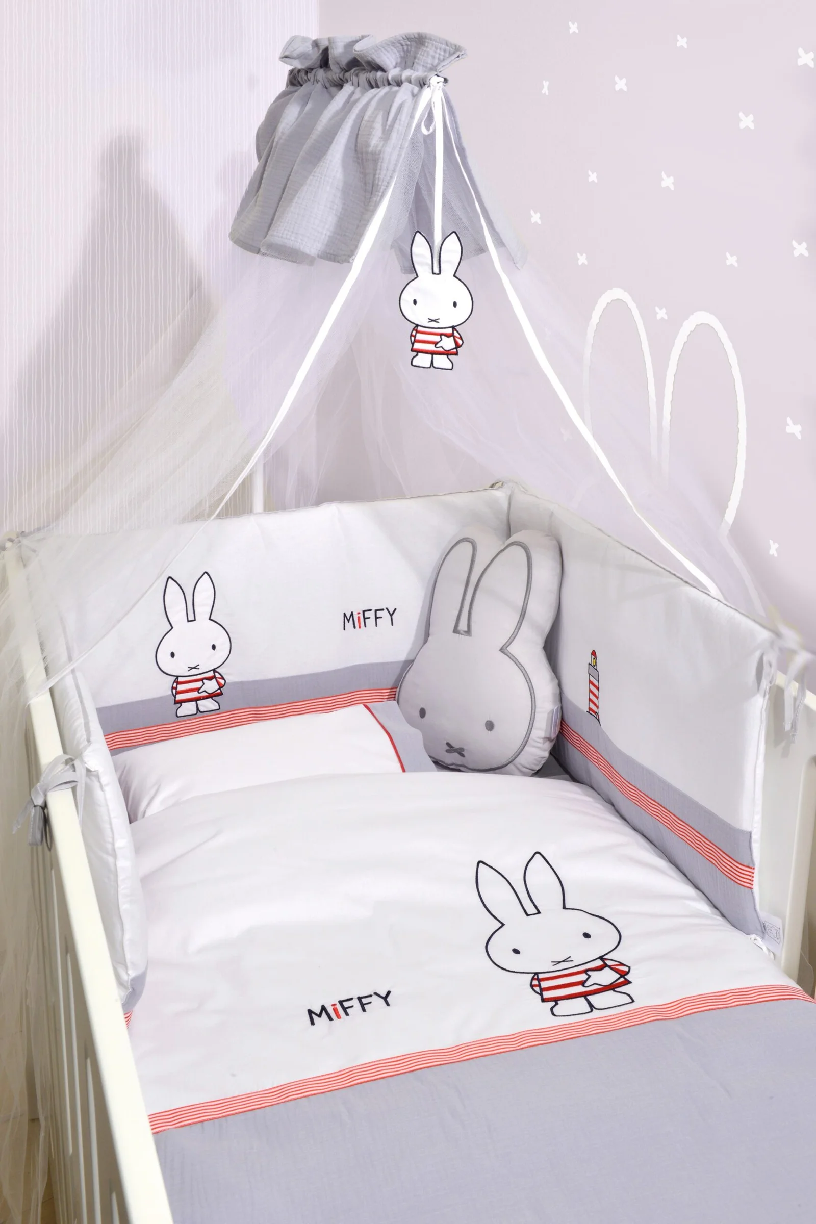 Φωτογραφία προϊόντος: Miffy σετ 9τ Des.65 Προίκα Γκρι με Μεταλλικό Σίδερο Κουνουπιέρας αξίας 23€
