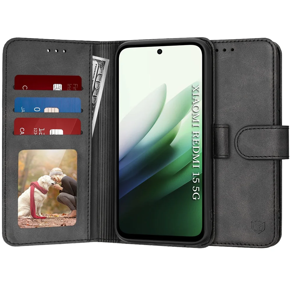 Φωτογραφία προϊόντος: Θήκη Βιβλιαράκι Redmi 15 Techsuit (Μαύρο)