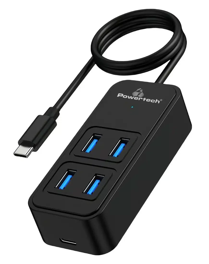 Φωτογραφία προϊόντος: USB Hub 4 Θυρών με σύνδεση USB-C Powertech (μαύρο)