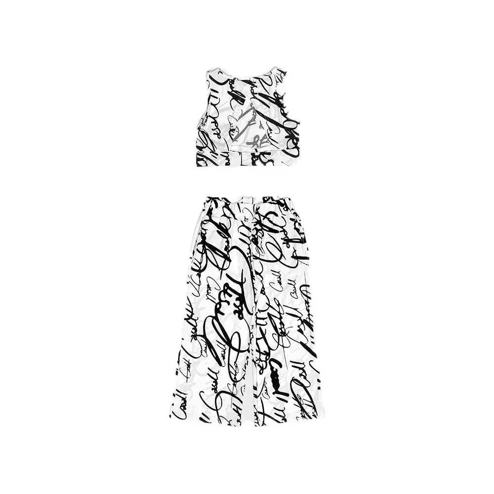 Φωτογραφία προϊόντος: Σετ Crop Top με Παντελόνα για Κορίτσι Action Λευκό