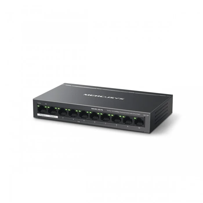 Φωτογραφία προϊόντος: Mercusys MS110P 10-Port 10 100Mbps Desktop Switch with 8-Port PoE+