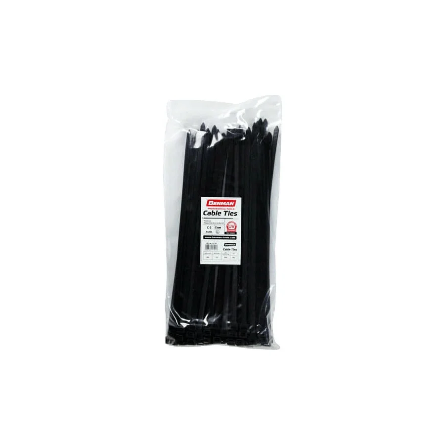 Φωτογραφία προϊόντος: BENMAN Δεματικά Μαύρα 200 mm x 4,8 mm 100 ΤΕΜ
