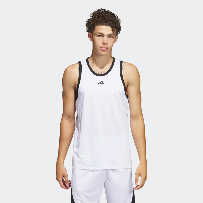 Φωτογραφία προϊόντος: Adidas Basketball 3-Stripes Tank Top Λευκό