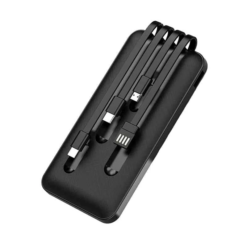 Φωτογραφία προϊόντος: Power Bank με Ενσωματωμένους 4 Διαφορετικούς Αντάπτορες Φόρτισης 10.000mAh