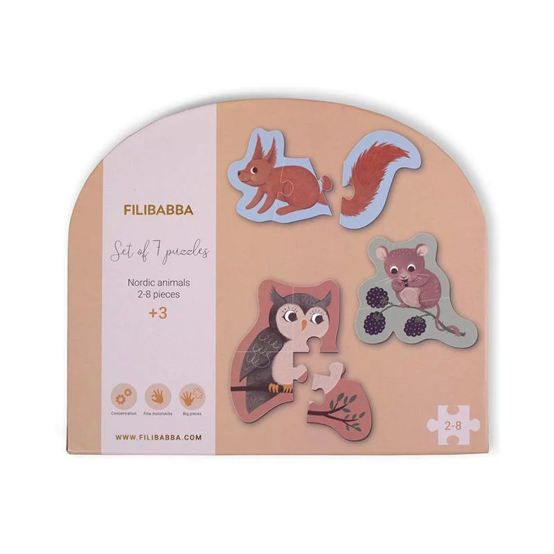 Φωτογραφία προϊόντος: Filibabba Σετ 7 Παζλ Nordic Animals