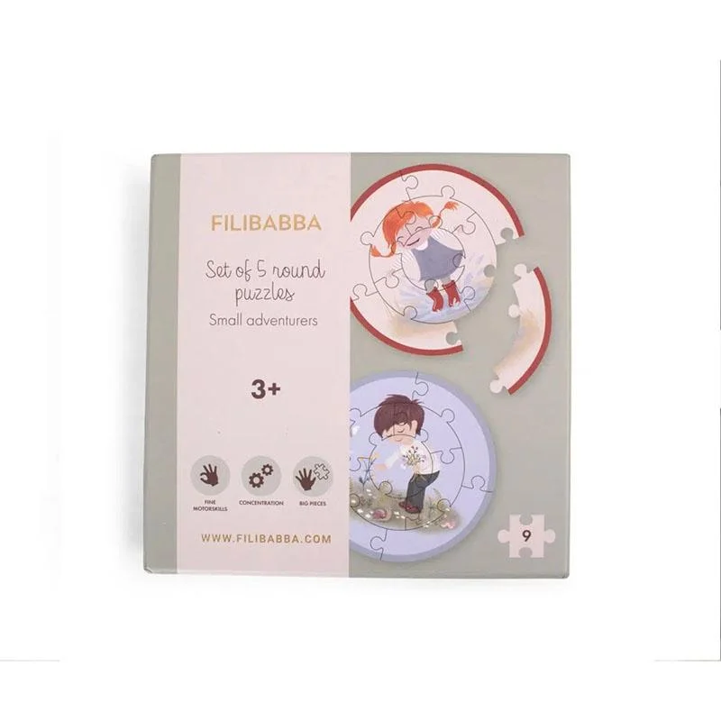 Φωτογραφία προϊόντος: Filibabba Set of 5 Round Puzzles – Small Adventures