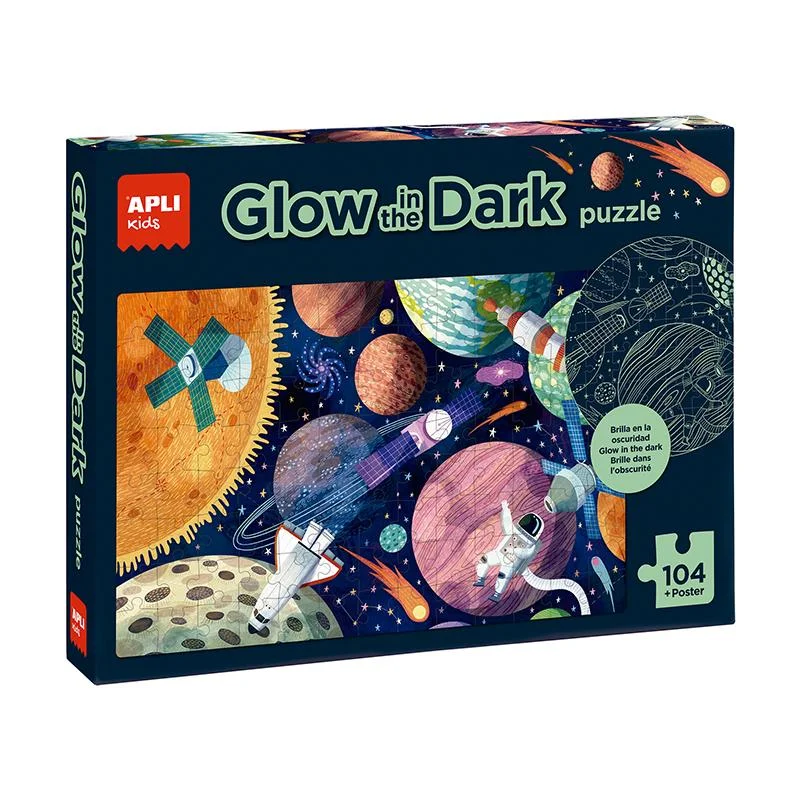 Φωτογραφία προϊόντος: Apli Kids Παιδικό Puzzle Glow In The Dark Ηλιακό Σύστημα που Φωσφορίζει στο Σκοτάδι 104pcs για 5+ Ετών Apli Kids