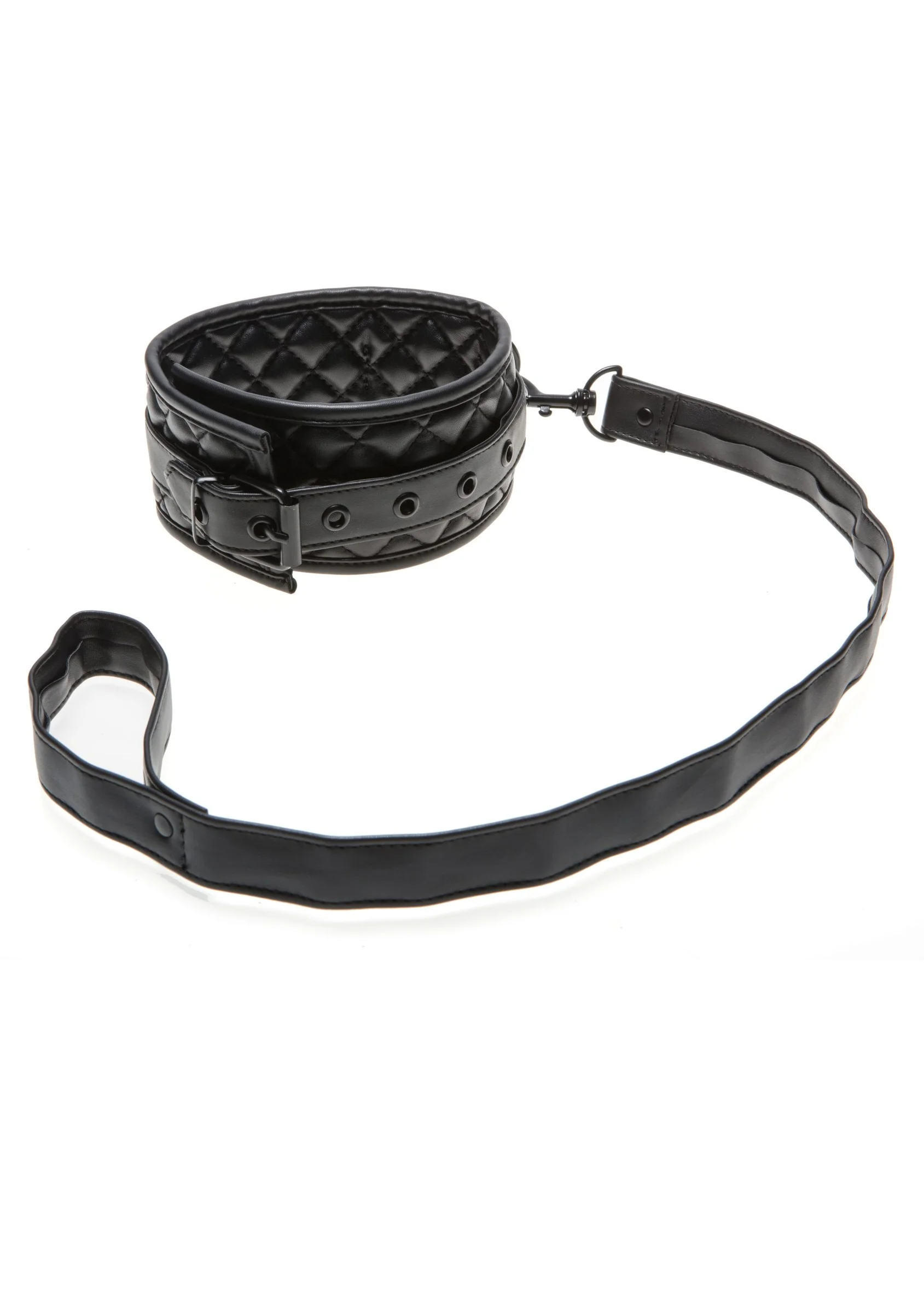 Φωτογραφία προϊόντος: Padded Collar and Leash απο δερματίνη - Μαύρο