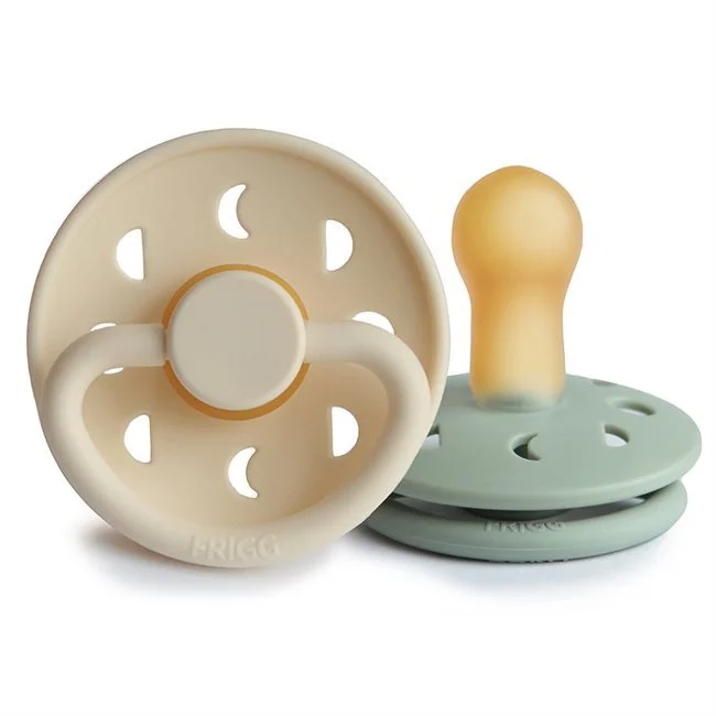 Φωτογραφία προϊόντος: FRIGG Σετ 2 Πιπίλες Latex Moon Phase Cream/Sage 6-18 Μηνών