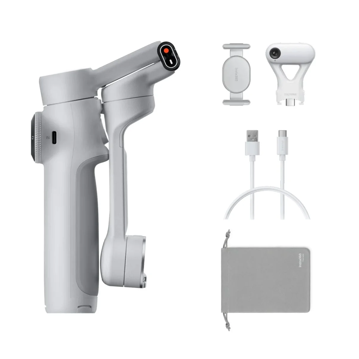 Φωτογραφία προϊόντος: Insta360 Flow 2 AI Tracker Bundle Gray - A.I. Powered Gimbal Stabilzer for Smartphone