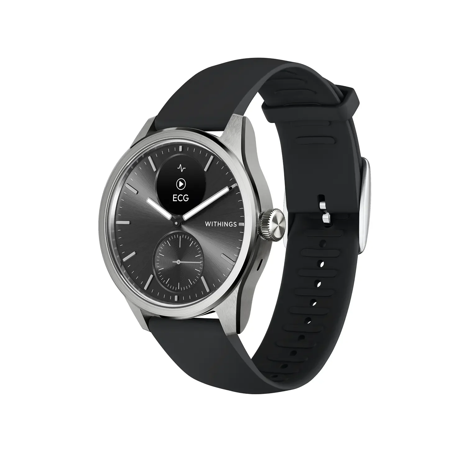 Φωτογραφία προϊόντος: WITHINGS Scanwatch 2 42mm με Ηλεκτροκαρδιογράφημα, Καρδιακός Ρυθμός + Οξύμετρο Black