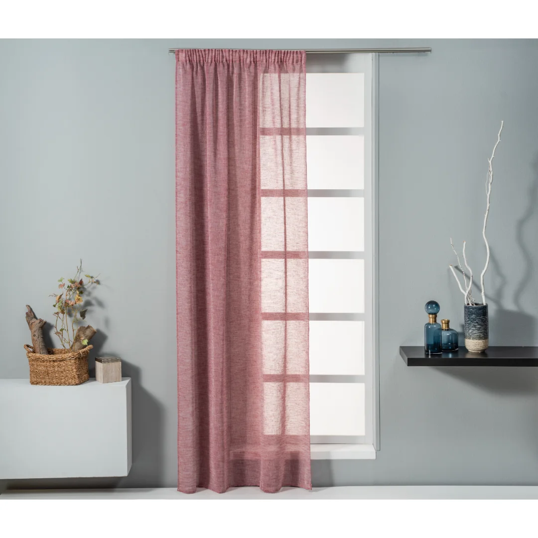 Φωτογραφία προϊόντος: ΚΟΥΡΤΙΝΑ EASY HOME CARINA LINEN LOOK ΜΕ ΤΡΕΣΑ 140Χ270 ΜΠΟΡΝΤΩ