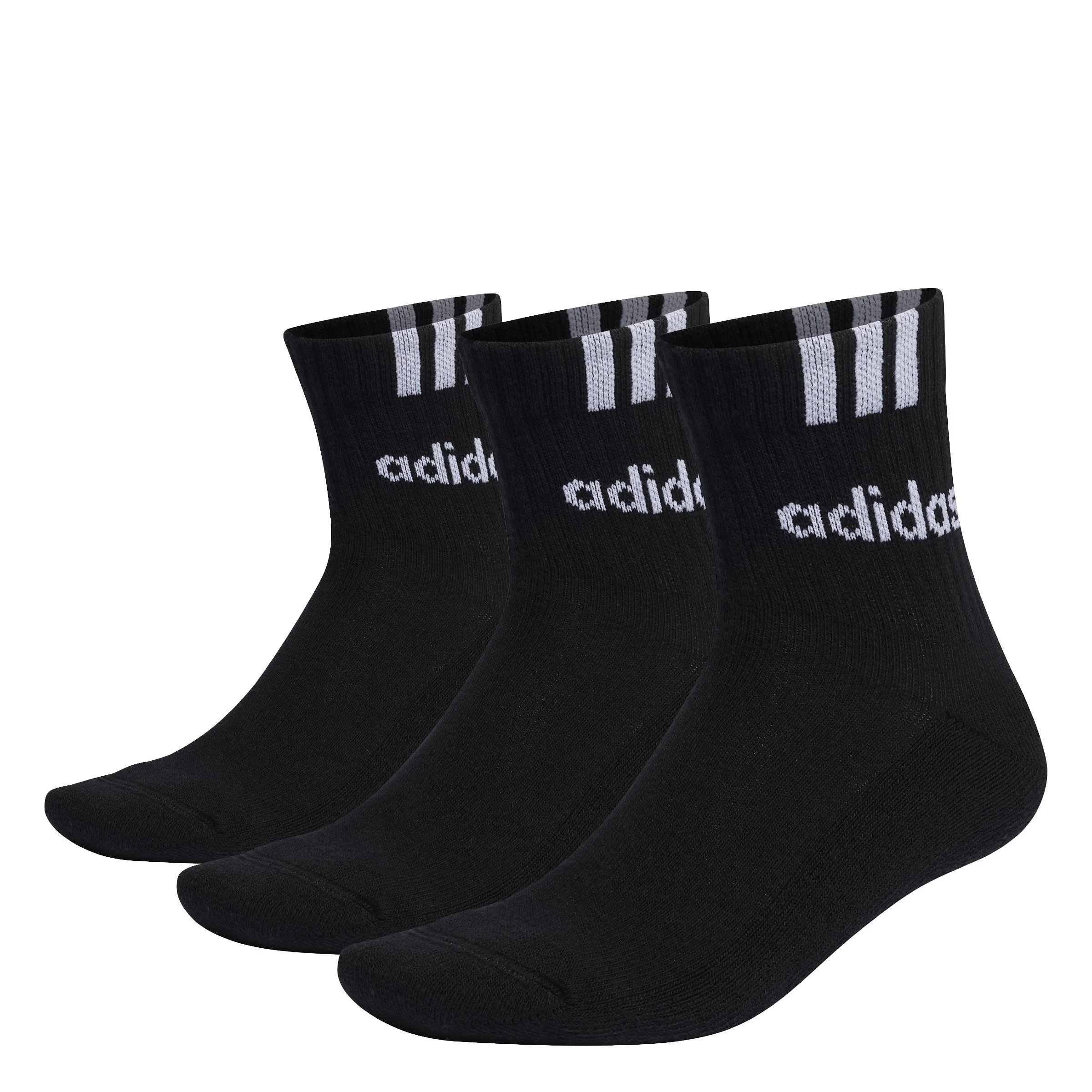 Φωτογραφία προϊόντος: Adidas Performance 3 Stripes Linear Half Crew Cushioned Socks - Black