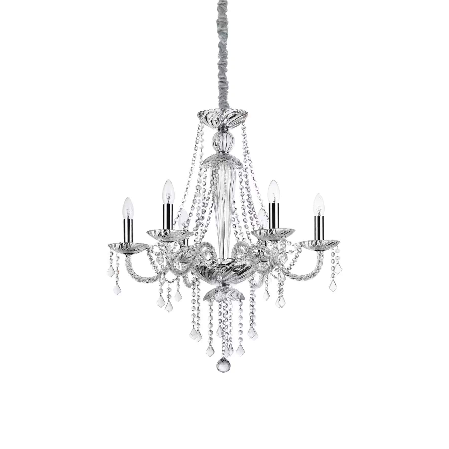 Φωτογραφία προϊόντος: Ideal lux Amadeus sp Φωτιστικό κρεμαστό κλασσικό Ø 670 x H540 min 790 / max 1500 mm Διάφανο