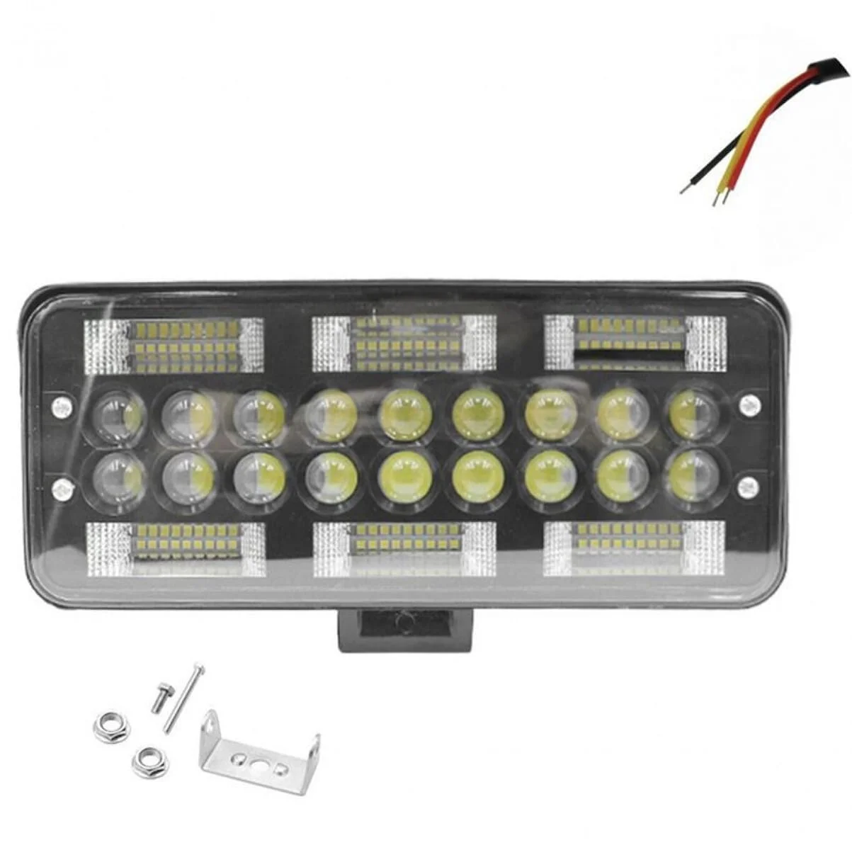 Φωτογραφία προϊόντος: 54 Smd 12-24v Ορθογώνιος Αδιάβροχος Προβολέας Αυτοκινήτου LED 25cm με Λευκό Φωτισμό 1τμχ 1808