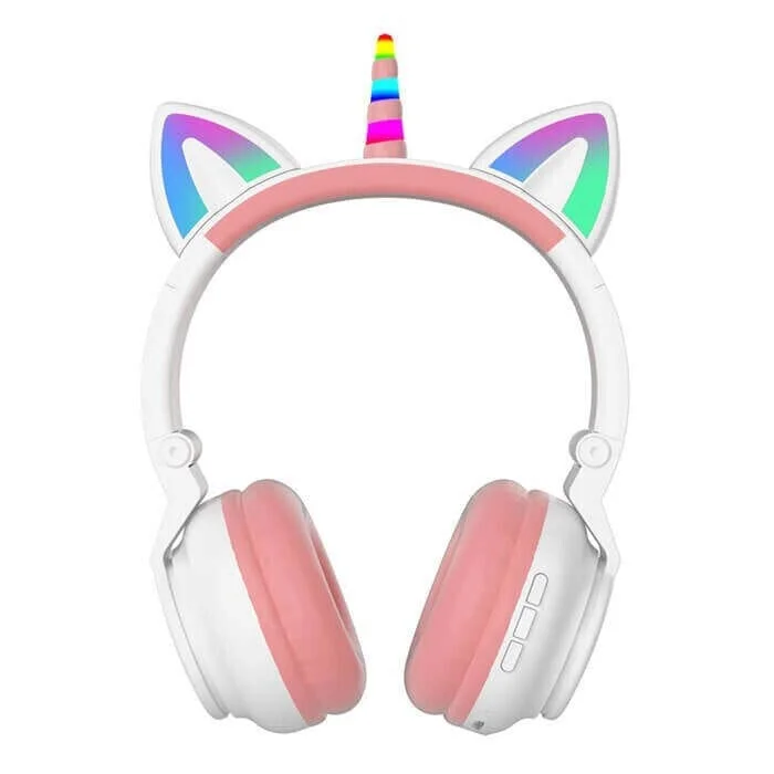 Φωτογραφία προϊόντος: Unicorn ZY-904 Ασύρματα Bluetooth Over Ear Παιδικά Ακουστικά με 10 ώρες Λειτουργίας Λευκά