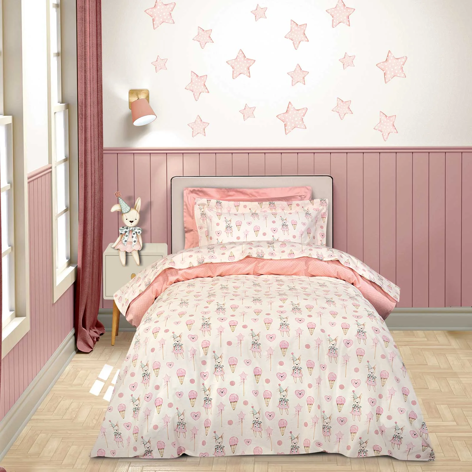 Φωτογραφία προϊόντος: Σετ Παπλωματοθήκη 160x240 Μονή Essential Greenwich Polo Club 8859 Pink-Ivory 100% βαμβακερό