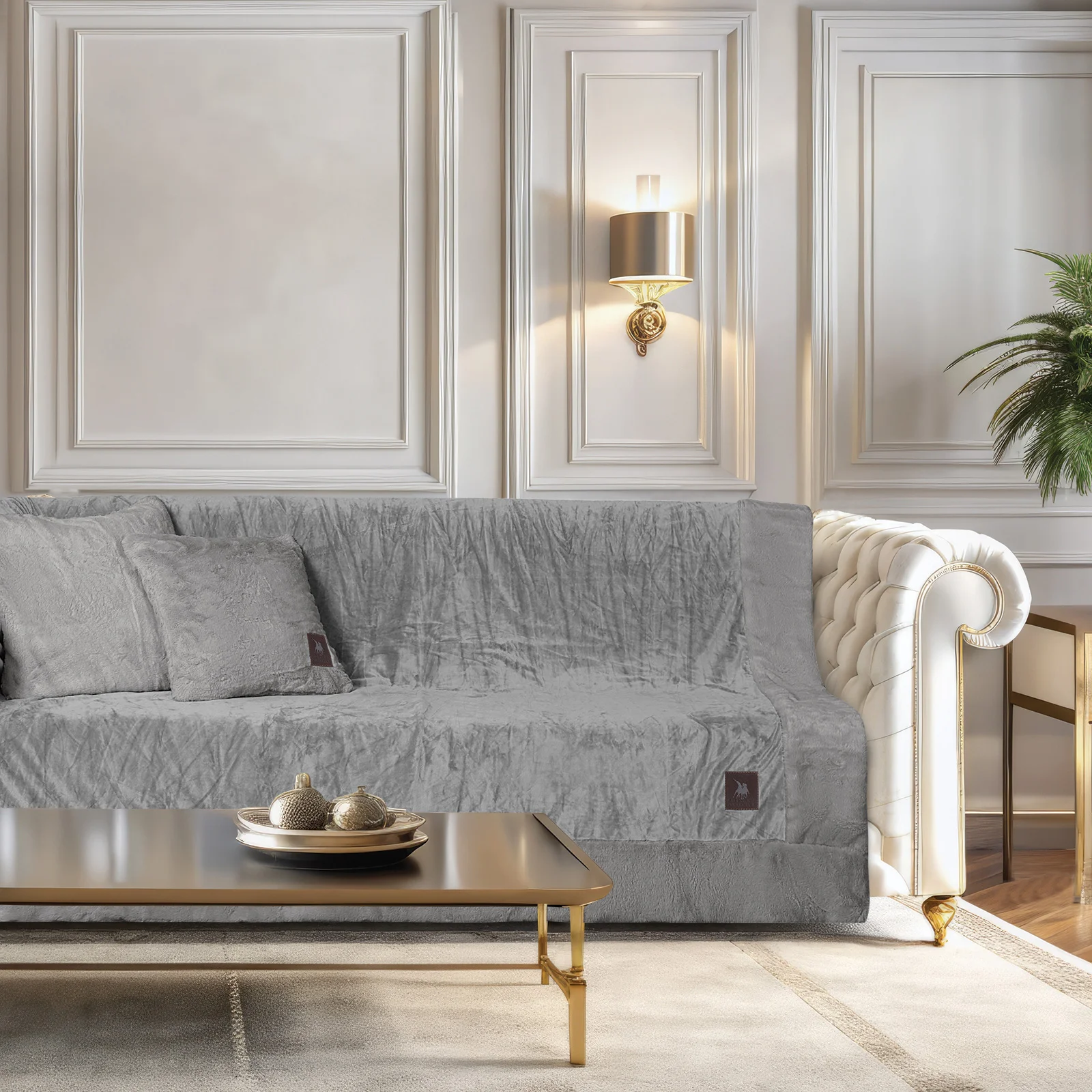Φωτογραφία προϊόντος: Ριχτάρι Διθέσιο 180x250 Velvet Premium Greenwich Polo Club 3970 Grey 100% Πολυέστερ