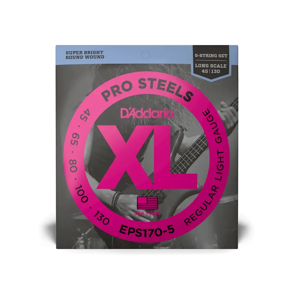 Φωτογραφία προϊόντος: dAddario D'Addario EPS170-5 Pro Steels Χορδές 5άχορδου Ηλεκτρικού Μπάσου 45-130