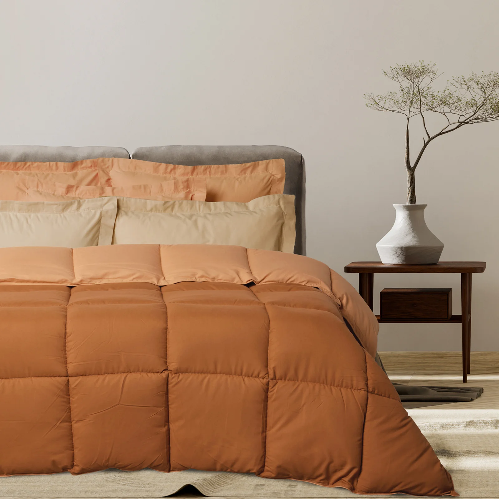 Φωτογραφία προϊόντος: Πάπλωμα 160x220 Μονό Happy Das Home Micro 9694 Salmon-Terracotta 100% Microfiber