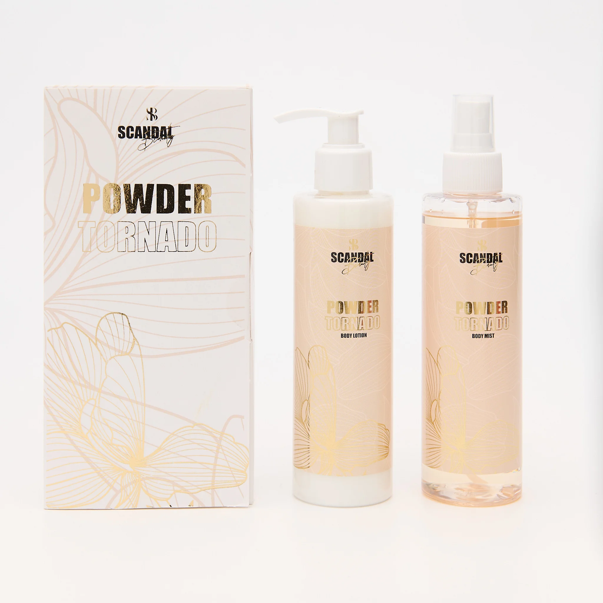 Φωτογραφία προϊόντος: Scandal Beauty Scandalbeauty double set Powder Tornado "Body lotion 200ml +amp; Body Mist 200ml" Με άρωμα Πούδρας