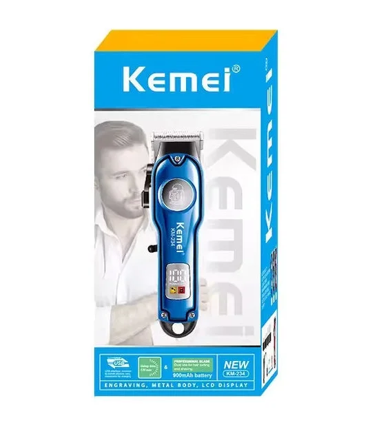 Φωτογραφία προϊόντος: OEM Kemei Επαναφορτιζόμενη Κουρευτική Μηχανή Μπλε KM-234
