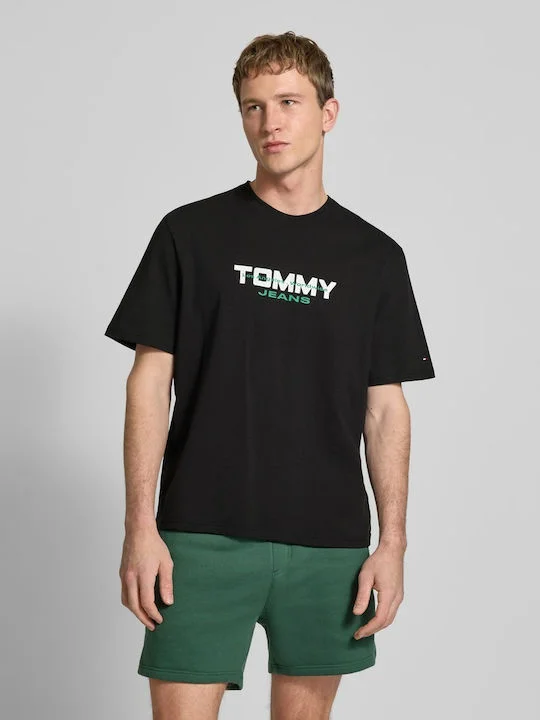 Φωτογραφία προϊόντος: Tommy Jeans ανδρικό βαμβακερό regular t-shirt μαύρο DM0DM22550-BDS