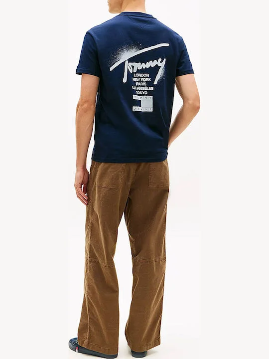 Φωτογραφία προϊόντος: Tommy Jeans Signature jersey ανδρικό regural t-shirt μπλε DM0DM22553-C1G