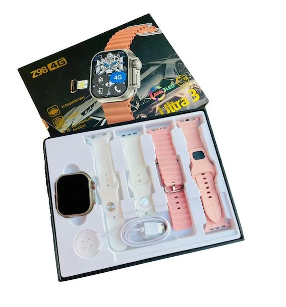 Φωτογραφία προϊόντος: Smartwatch με 4 λουράκια Z98 4G ZY2406-1 Ροζ
